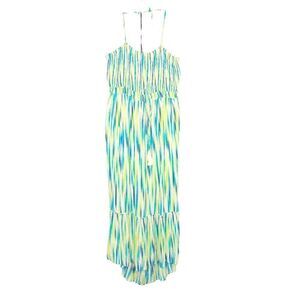 NWT Davi & Dani Women’s Blue Green Caribbean Vibes Maxi Dress Size 2XL Vacation
